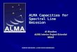 Science with ALMA -- a new era for astrophysics ALMA Capacities for Spectral Line Emission Al Wootten ALMA Interim Project Scientist NRAO