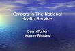 Careers in The National Health Service Dawn Porter Joanne Rhodes
