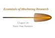Essentials of Marketing Research Chapter 14: Basic Data Analysis