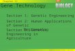 Chapter 11 Gene Technology Section 1: Genetic Engineering Section 2: Human Applications of Genetic Engineering Section 3: Genetic Engineering in Agriculture