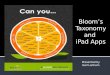 Bloom’s Taxonomy and iPad Apps Presented by Gail Lanham