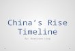 China’s Rise Timeline By: Harrison Ling. Introduction The timeline is organized in a manner of maintaining linearity of history. By giving the information