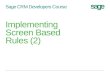 Sage CRM Developers Course Implementing Screen Based Rules (2)