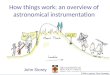 How things work: an overview of astronomical instrumentation John Storey With a nod to Tove Jansson