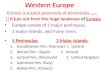 Western Europe Europe is a giant peninsula of peninsulas ……  It juts out from the huge landmass of Eurasia Europe consist of 5 major peninsulas, 3 major