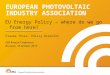 EUROPEAN PHOTOVOLTAIC INDUSTRY ASSOCIATION EU Energy Policy – where do we go from here? Frauke Thies, Policy Director EEB Annual Conference Brussels, 18