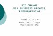 BIG CHANGE VIA BUSINESS PROCESS REENGINEERING Daniel F. Duran Whittier College Operations 342