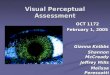 Visual Perceptual Assessment OCT 1172 February 1, 2005 Gianna Knibbs Shannon McCready Jeffrey Mills Melissa Peressotti