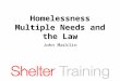 Homelessness Multiple Needs and the Law John Macklin