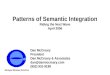 Patterns of Semantic Integration Riding the Next Wave April 2006 Dan McCreary President Dan McCreary & Associates dan@danmccreary.com (952) 931-9198 Managed