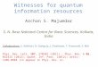 Witnesses for quantum information resources Archan S. Majumdar S. N. Bose National Centre for Basic Sciences, Kolkata, India Collaborators: S. Adhikari,