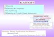 ELASTICITY  Elasticity  Elasticity of Composites  Viscoelasticity  Elasticity of Crystals (Elastic Anisotropy) Elasticity: Theory, Applications and