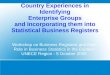 Country Experiences in Identifying Enterprise Groups and Incorporating them into Statistical Business Registers Workshop on Business Registers and their