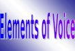 Elements of Voice Writing with a clear voice doesn’t just happen; it requires conscious choices You must practice the basic elements of voice