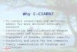 Why C-CIARN? To connect researchers and decision-makers for more decision-relevant research Coordination and collaboration between researchers and across