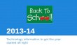 2013-14 Technology information to get the year started off right