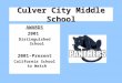 Culver City Middle School AWARDS 2001 Distinguished School 2001-Present California School to Watch