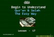 Begin to Understand Qur’an & Salah The Easy Way Lesson - 17 