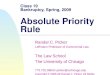 Class 19 Bankruptcy, Spring, 2009 Absolute Priority Rule Randal C. Picker Leffmann Professor of Commercial Law The Law School The University of Chicago