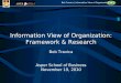 Bob Travica / Information View of Organization Information View of Organization: Framework & Research Bob Travica Asper School of Business November 19,