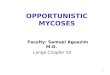 OPPORTUNISTIC MYCOSES Faculty: Samuel Aguazim M.D. Lange Chapter 50 1