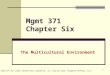 1 Mgmt 371 Chapter Six The Multicultural Environment Much of the slide content was created by Dr, Charlie Cook, Houghton Mifflin, Co.©