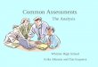 Common Assessments The Analysis Whittier High School Erika Johnson and Dan Esquerra