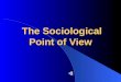 The Sociological Point of View The Sociological Point of View