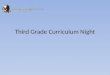 Third Grade Curriculum Night. Profile of a graduate