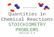 Quantities in Chemical Reactions STOICHIOMETRY PROBLEMS Section 5.4