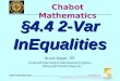 BMayer@ChabotCollege.edu MTH55_Lec-19_sec_4-4_2Var_InEqualities.ppt 1 Bruce Mayer, PE Chabot College Mathematics Bruce Mayer, PE Licensed Electrical &