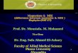 Magnetism & MRI (difference between magnetic & MRI ) Biophysics (PHR 177) Prof. Dr. Moustafa. M. Mohamed Vice Dean Dr. Eng. Safa Ahmed El-Askary Faculty