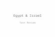 Egypt & Israel Test Review. Print 6 Slides per page horizontally Fold pages lengthwise The question will appear on one side and the question with the