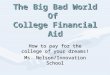 The Big Bad World Of College Financial Aid How to pay for the college of your dreams! Ms. Nelson/Innovation School