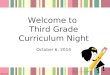 Welcome to Third Grade Curriculum Night October 6, 2014