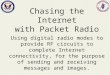 Chasing the Internet with Packet Radio Using digital radio modes to provide RF circuits to complete Internet connectivity, for the purpose of sending and