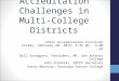 Accreditation Challenges in Multi-College Districts ASCCC Accreditation Institute Friday, February 20, 2015, 3:45 pm - 5:00 pm Bill Scroggins, President,