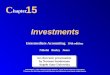 Investments C hapter 15 An electronic presentation by Norman Sunderman Angelo State University An electronic presentation by Norman Sunderman Angelo State