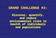 GRAND CHALLENGE #2: Discover, quantify, and reduce environmental risks to health of individuals and populations