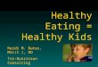 Healthy Eating = Healthy Kids Heidi M. Bates, MSc(C.), RD Tri-Nutrition Consulting