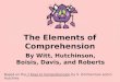 By Witt, Hutchinson, Boisis, Davis, and Roberts The Elements of Comprehension Based on the 7 Keys to Comprehension by S. Zimmerman and C. Hutchins