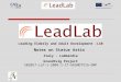 Leading Elderly and Adult Development -LAB Notes on Status Artis Italy - Lombardia Grundtvig Project 502057-LLP-1-2009-1-IT-GRUNDTVIG-GMP