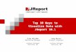 Top 10 Ways to Visualize Data with JReport 10.1 Tyler Wilchek Marketing Manager Jinfonet Software Rockville, MD Greg Harris Product Engineer Jinfonet Software