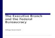 The Executive Branch and the Federal Bureaucracy College Government