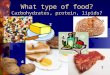 What type of food? Carbohydrates, protein, lipids?1 2 3 4 5 6 7