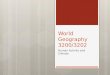 World Geography 3200/3202 Human Activity and Climate