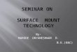 By- MARODE DNYANESHWAR D. B.E.(E&C). Surface Mount Technology Role of SMT Benefits Surface Mount Devices Advantages Challenges