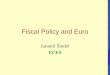 Jaromír Šindel ECES Fiscal Policy and Euro The Puzzles of Central and Eastern Europe Transformation and Integration ECES, Prague