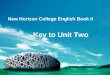 New Horizon College English Book II Key to Unit Two