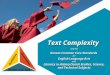 Text Complexity and the Kansas Common Core Standards for English Language Arts and Literacy in History/Social Studies, Science, and Technical Subjects
